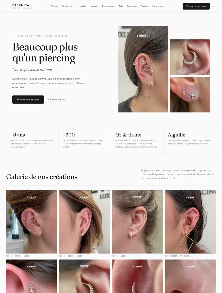 Site Eternità Luxury Piercing