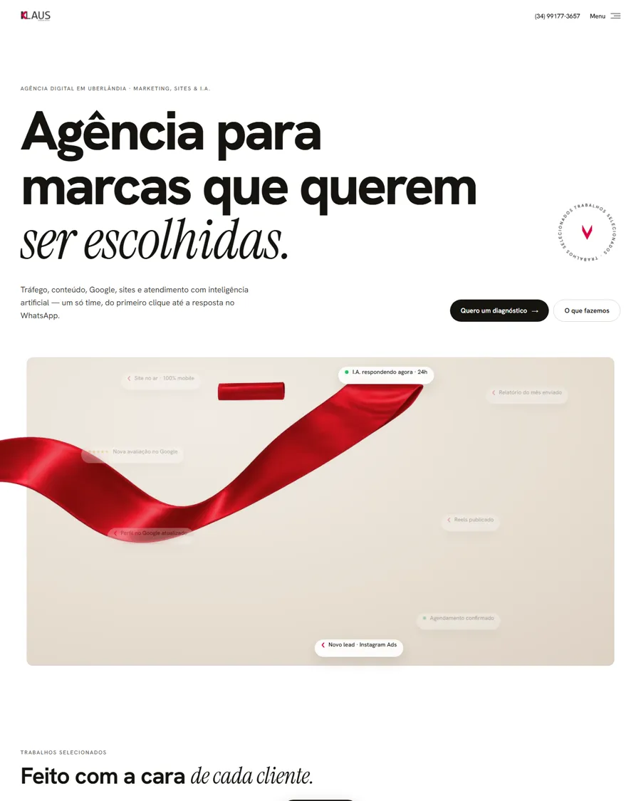 Site da KLAUS Agência Digital