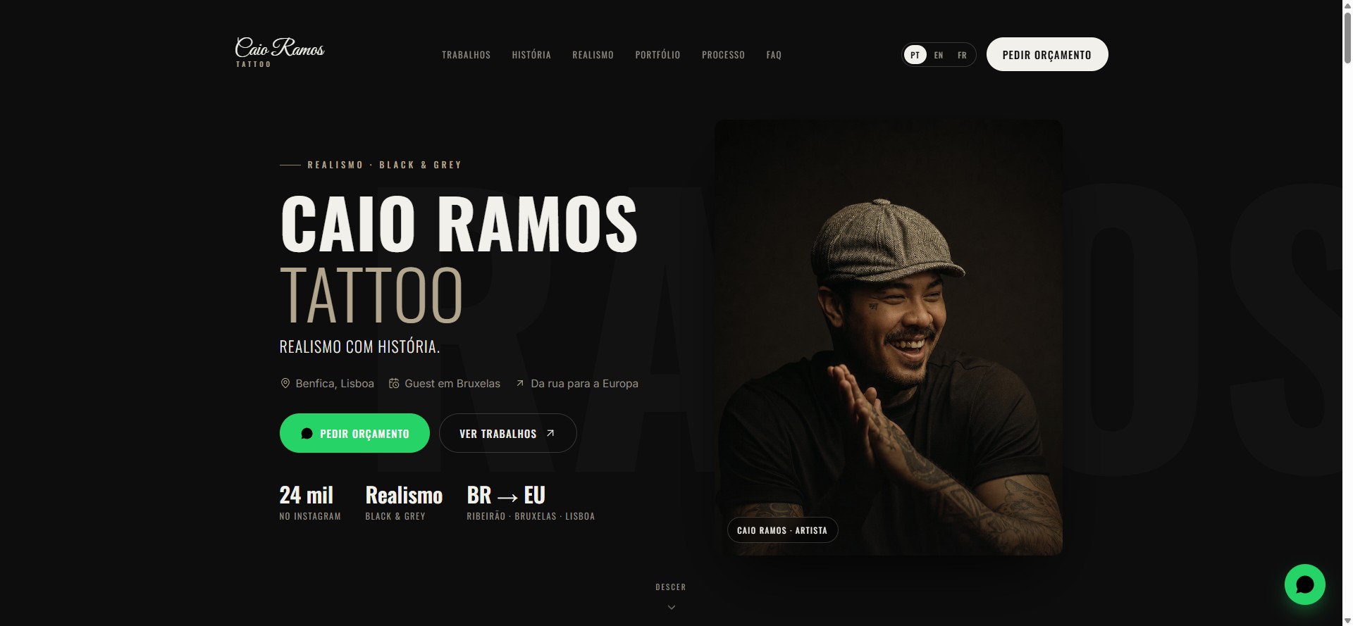 Site Caio Ramos Tattoo Studio